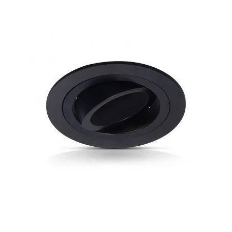 Support De Spot Rond Aluminium Orientable Noir 92mm 1 Support De Spot Rond Aluminium Orientable Noir 92mm