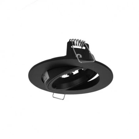 Support Spot LED Encastrable Plafond Rond 1/4 De Tour - Orientable - Noir - Ø95mm 2 Support Spot LED Encastrable Plafond Rond 1/4 De Tour - Orientable - Noir - Ø95mm – Image 2