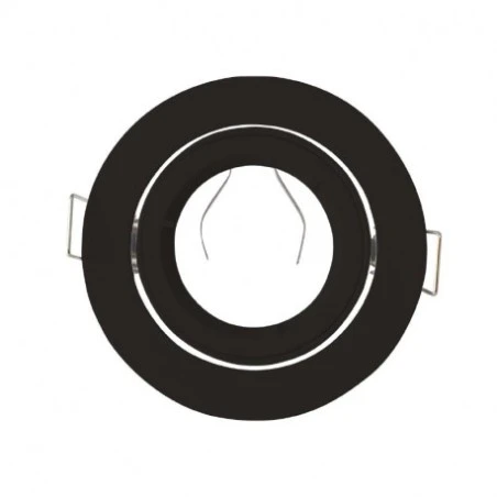 Support Spot LED Encastrable Plafond Rond 1/4 De Tour - Orientable - Noir - Ø95mm 1 Support Spot LED Encastrable Plafond Rond 1/4 De Tour - Orientable - Noir - Ø95mm