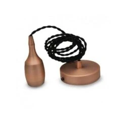 Suspension Douille E27 Métal M007 Cloche Mat Cuivre Rouge - Câble 2m