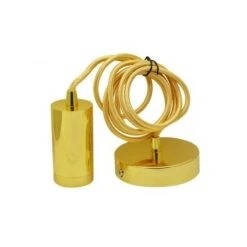 Suspension Douille E27 Métal M009 Cylindre Or - Câble 2m