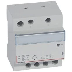 Legrand Transformateur Pour Sonnerie 230V Vers 12V Ou 8V - 24VA - 4 Modules