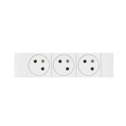 Triple Prise De Courant 3x2P+T Surface Blanc Soluclip Pour Goulotte Mosaic à Clippage Direct 6 Modules - LEGRAND